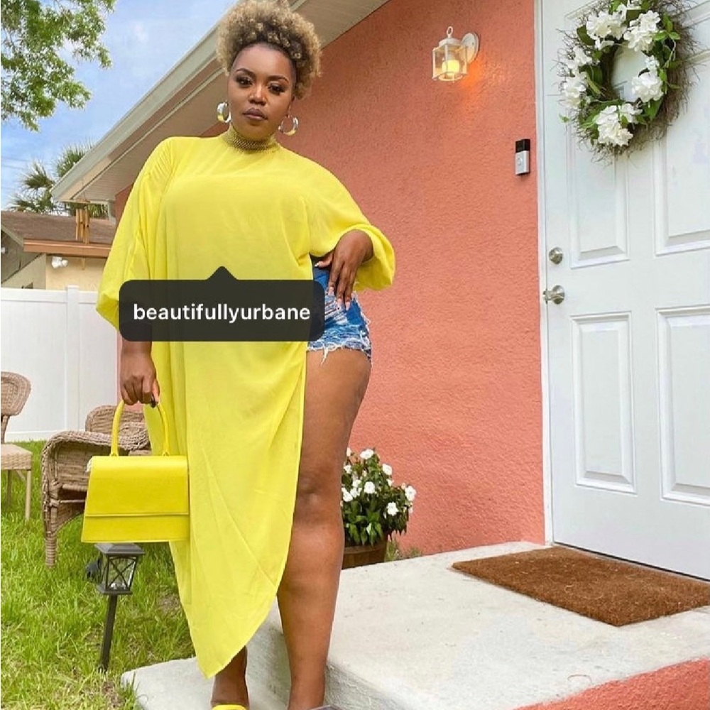 Vibrant Yellow Wanda Tunic Asymmetrical Dress